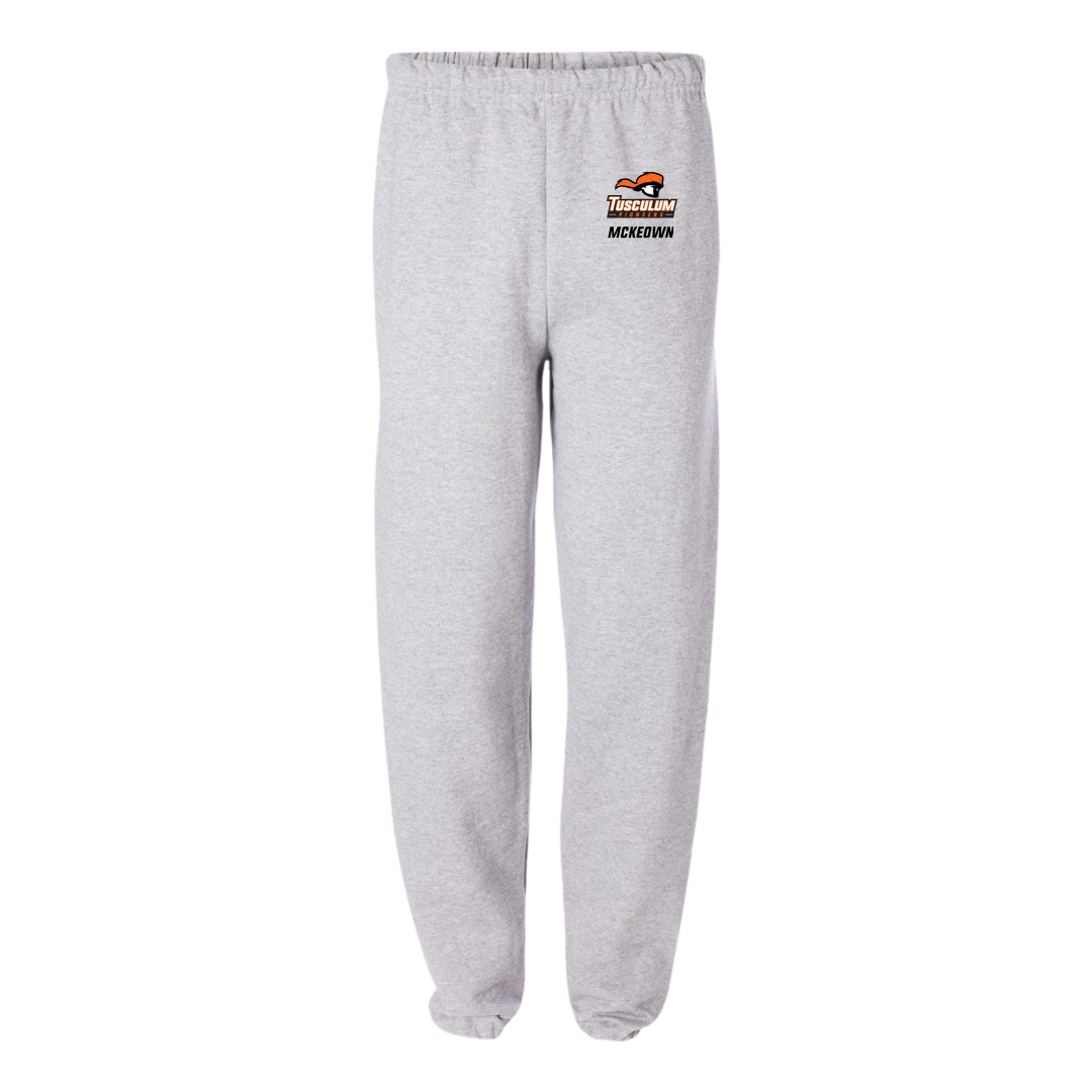 Tusculum University Lacrosse (M) Light Gray Sweatpants - #18 Ryan McKeown