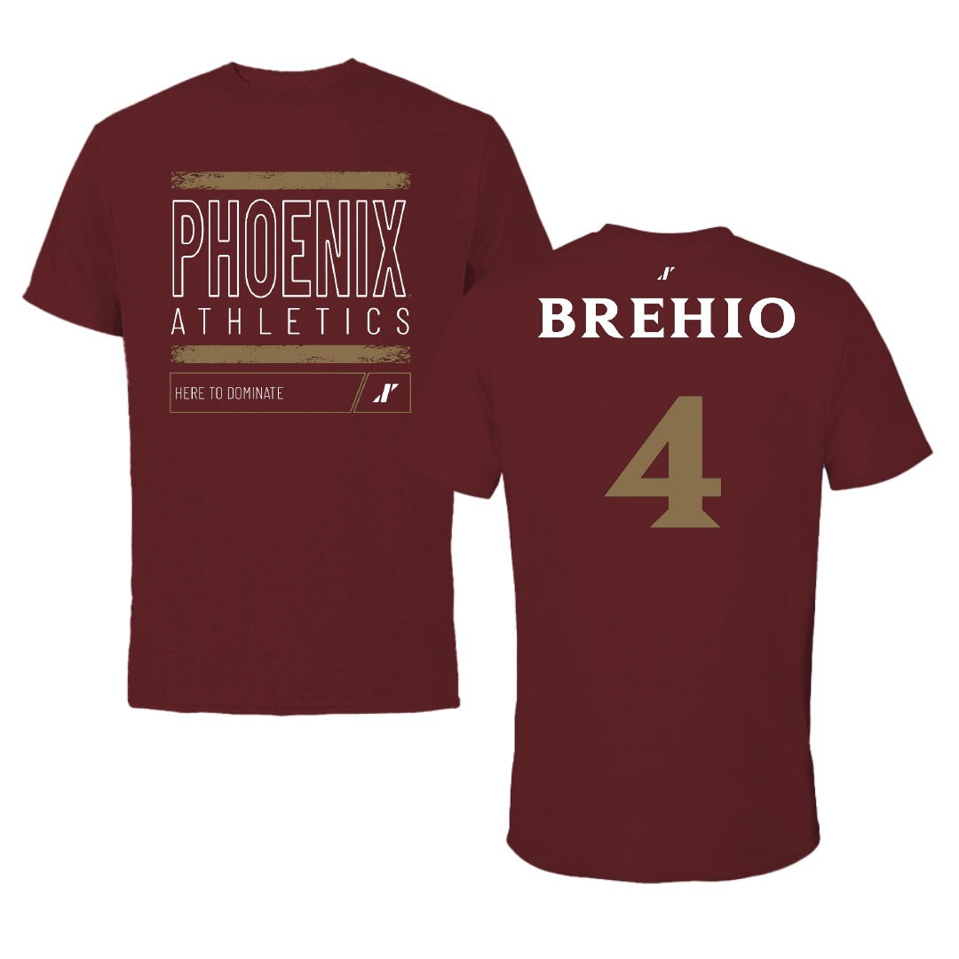 Elon University Soccer Maroon Dominate Performance Tee - #4 Ashlee Brehio