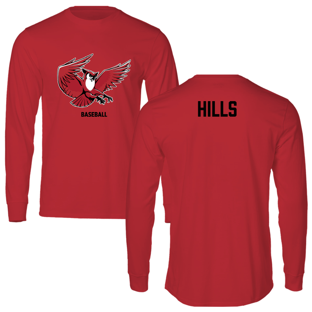 Keene State College Baseball Red Performance Long Sleeve - Charlie Hills