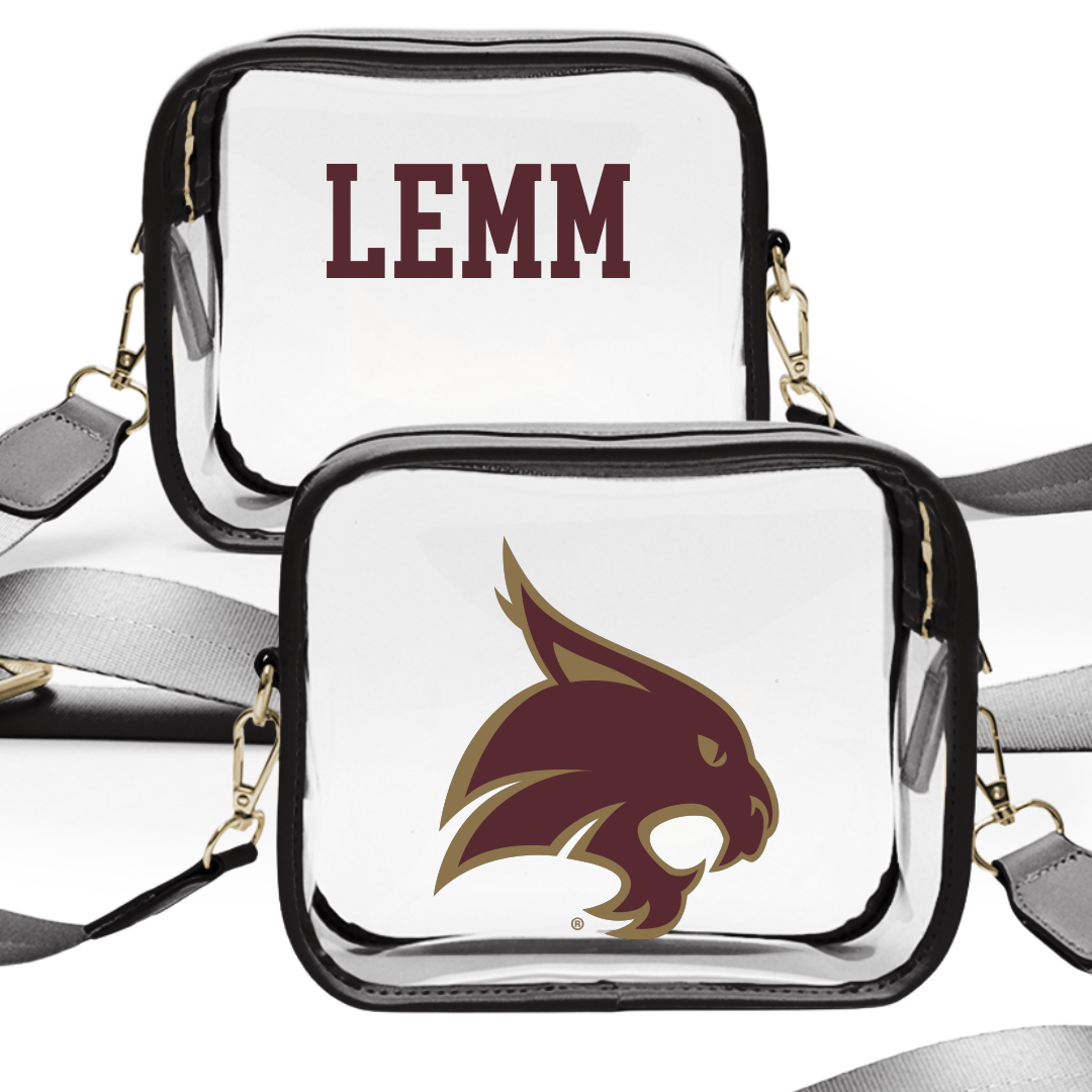 Texas State University TF and XC Black Clear Stadium Bag - Kendall Lemm