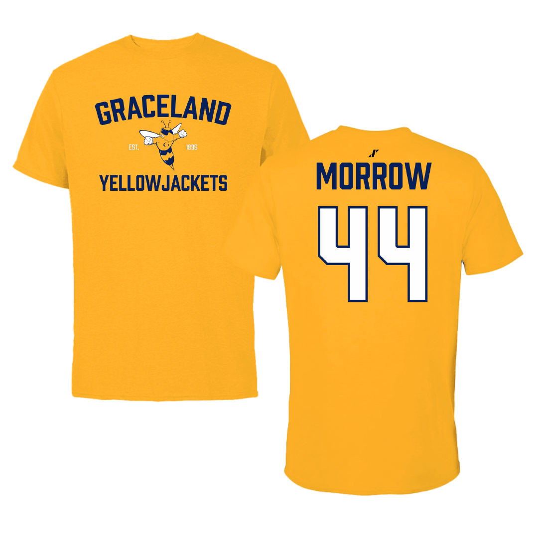 Graceland University Baseball Gold General Performance Tee - #44 Cale Morrow