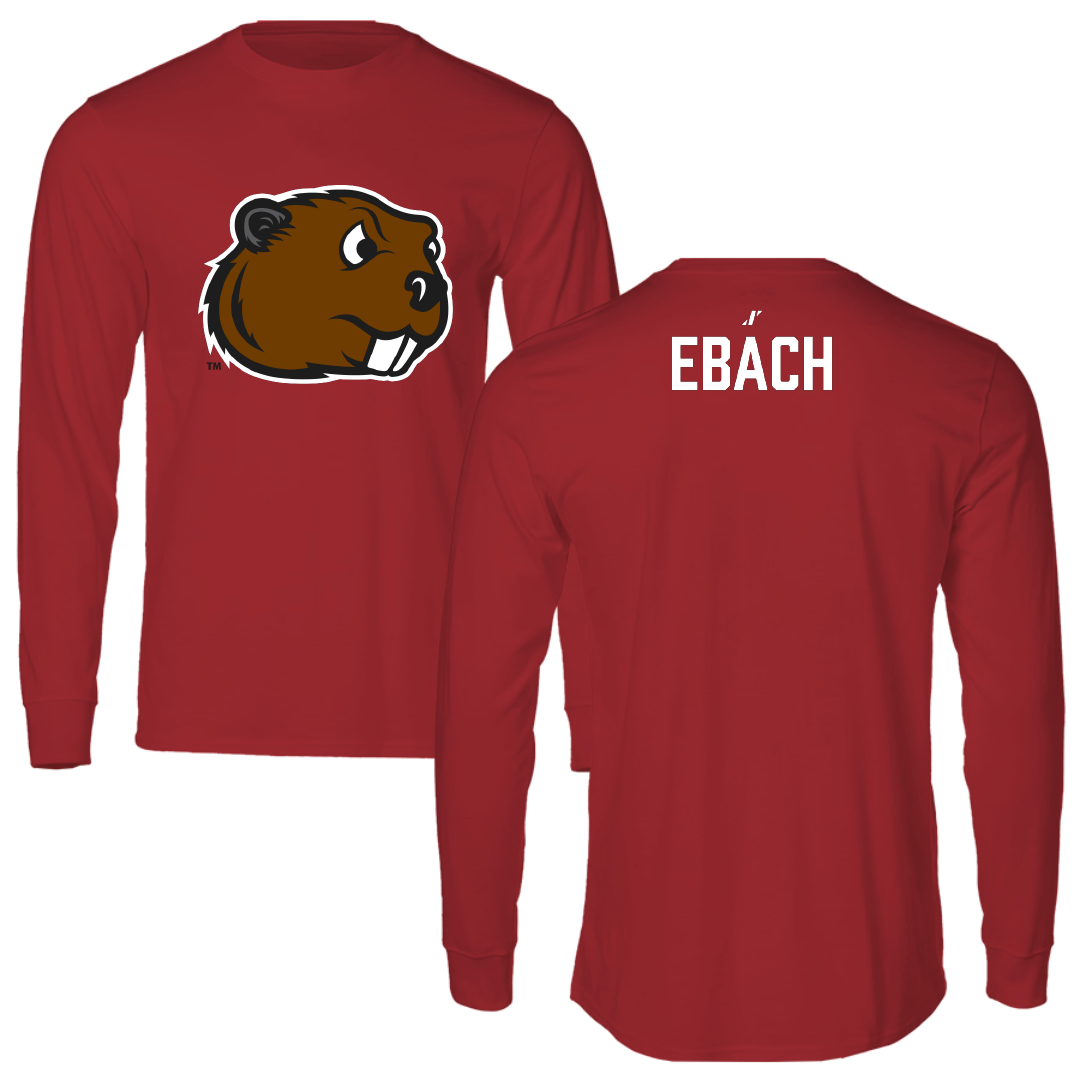 Minot State University Wrestling (W) Canvas Red Long Sleeve - Megan Ebach