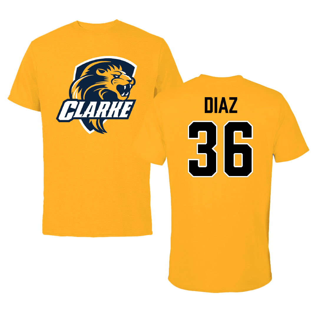 Clarke University Soccer Gold Performance Tee - #36 Amy Diaz