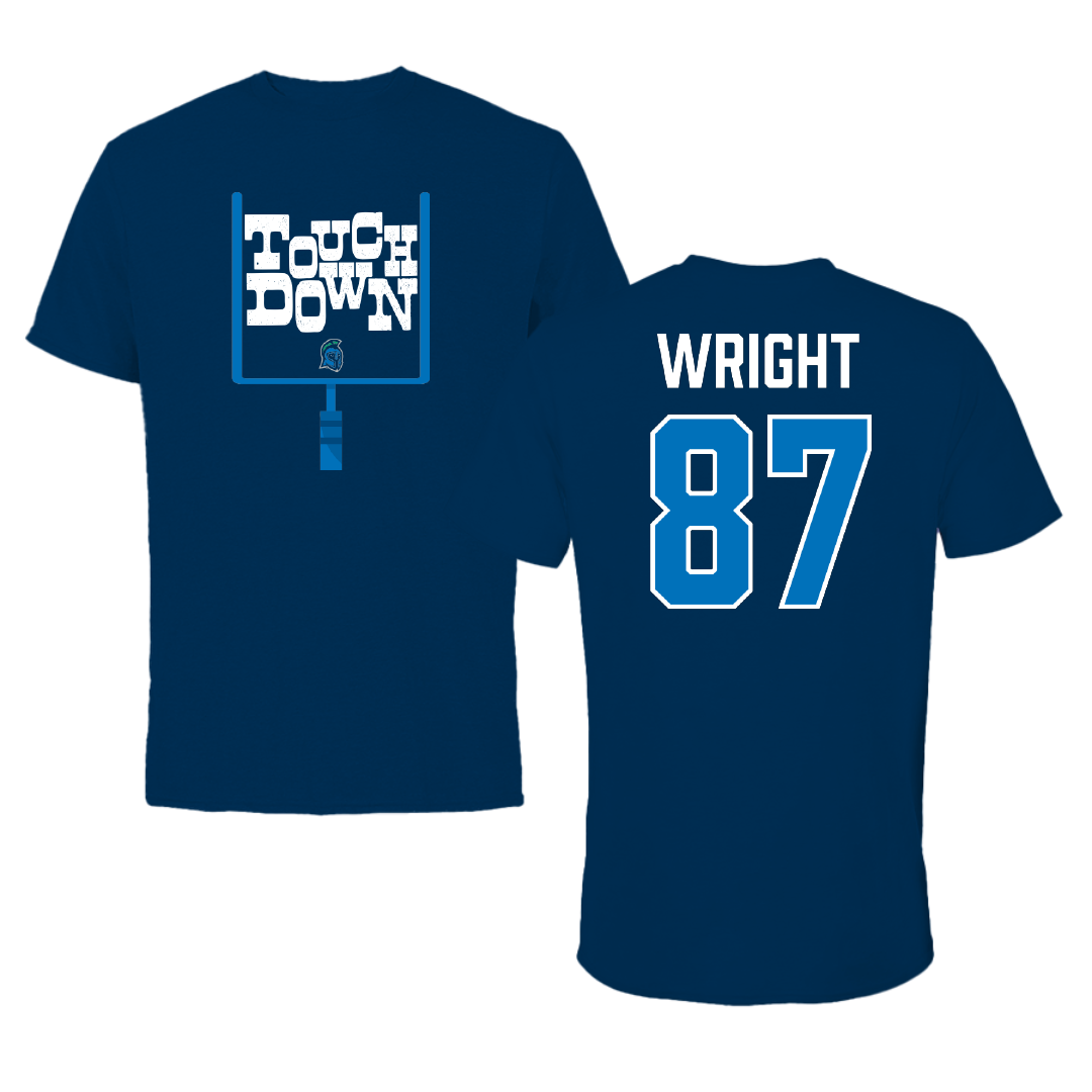 University of West Florida Football Navy Touchdown Performance Tee - #87 Nathan Wright