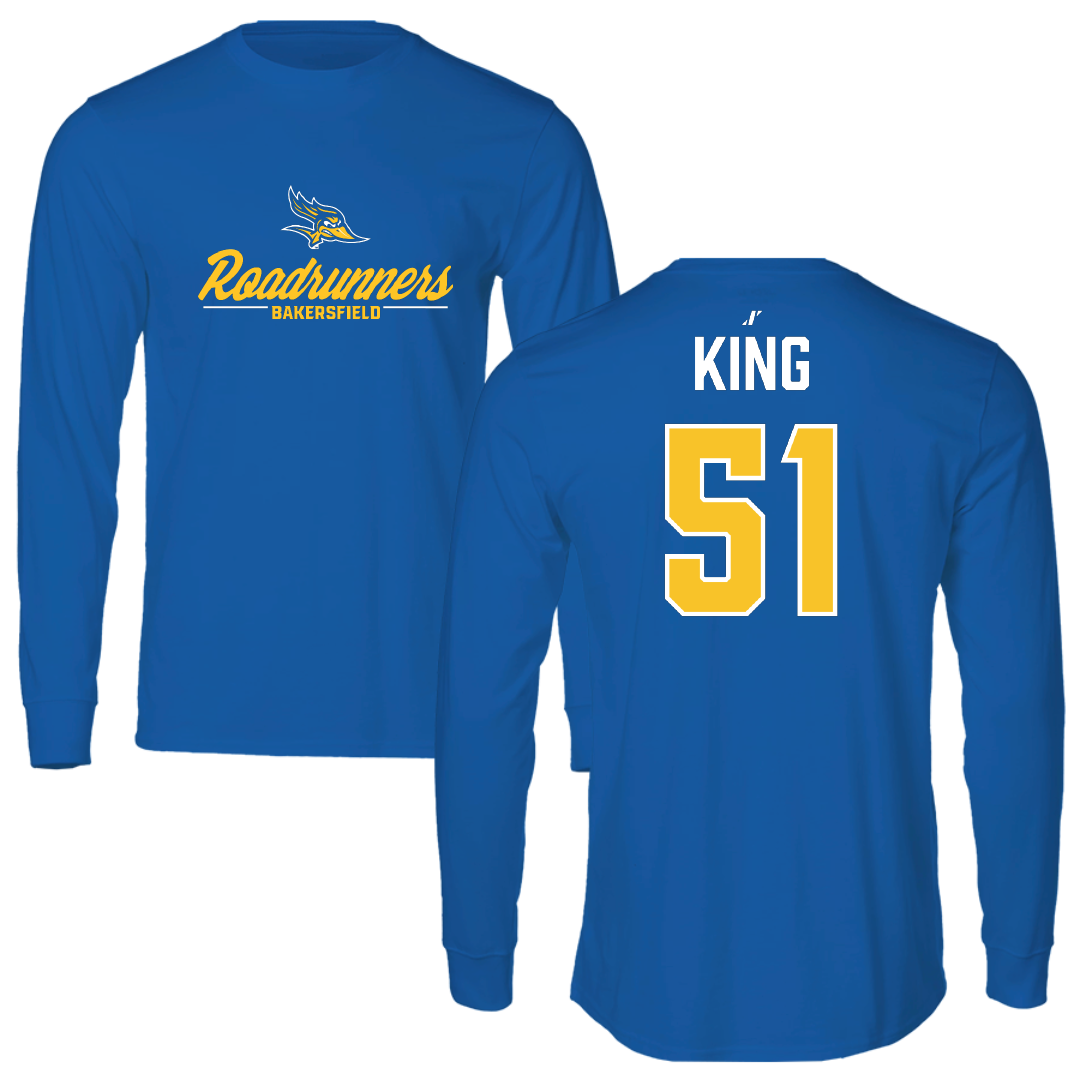 California State University-Bakersfield Baseball Blue General Performance Long Sleeve - #51 Ryan King