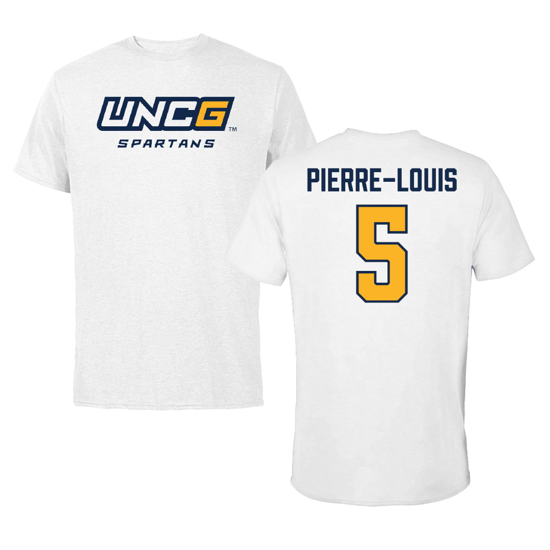 UNC Greensboro Basketball (W) White Performance Tee - #5 Ella Pierre-Louis