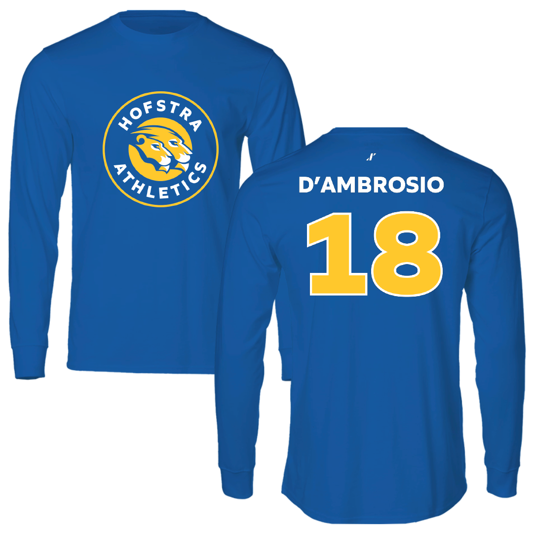 Hofstra University Baseball Blue Performance Long Sleeve - #18 Michael D’Ambrosio