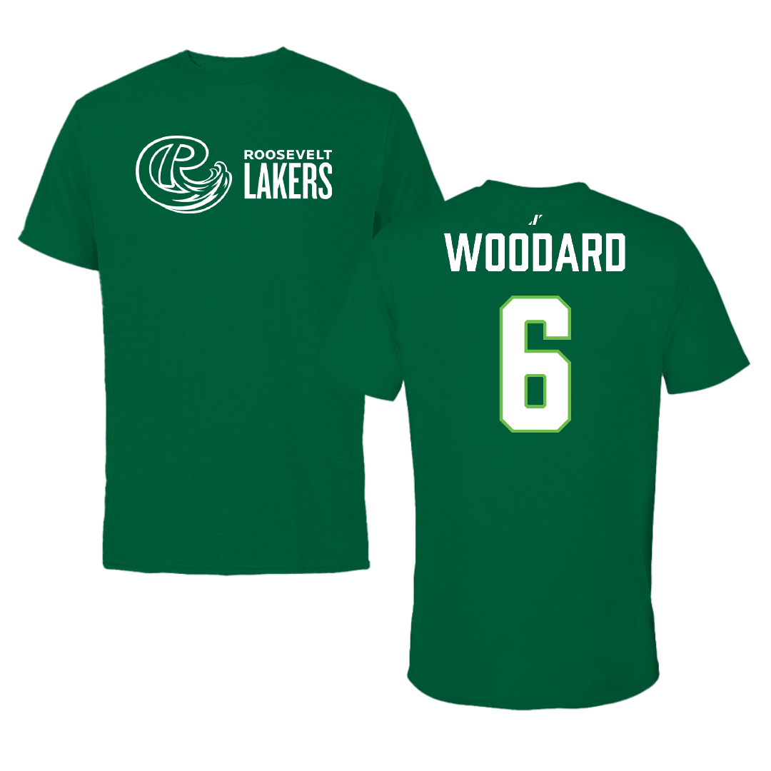 Roosevelt University Football Green Tee - #6 Michael Woodard