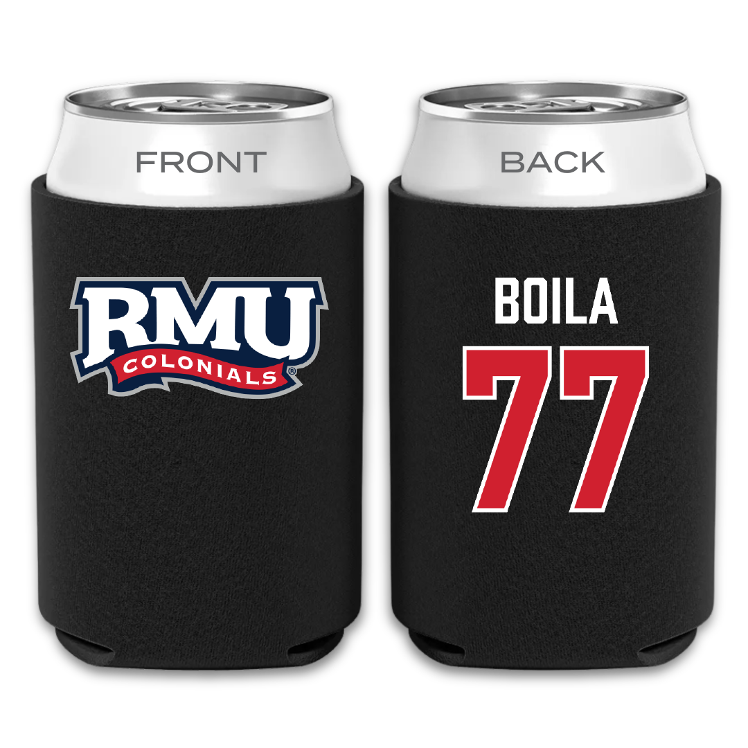 Robert Morris University Football Black Can Cooler - #77 Vincent Boila