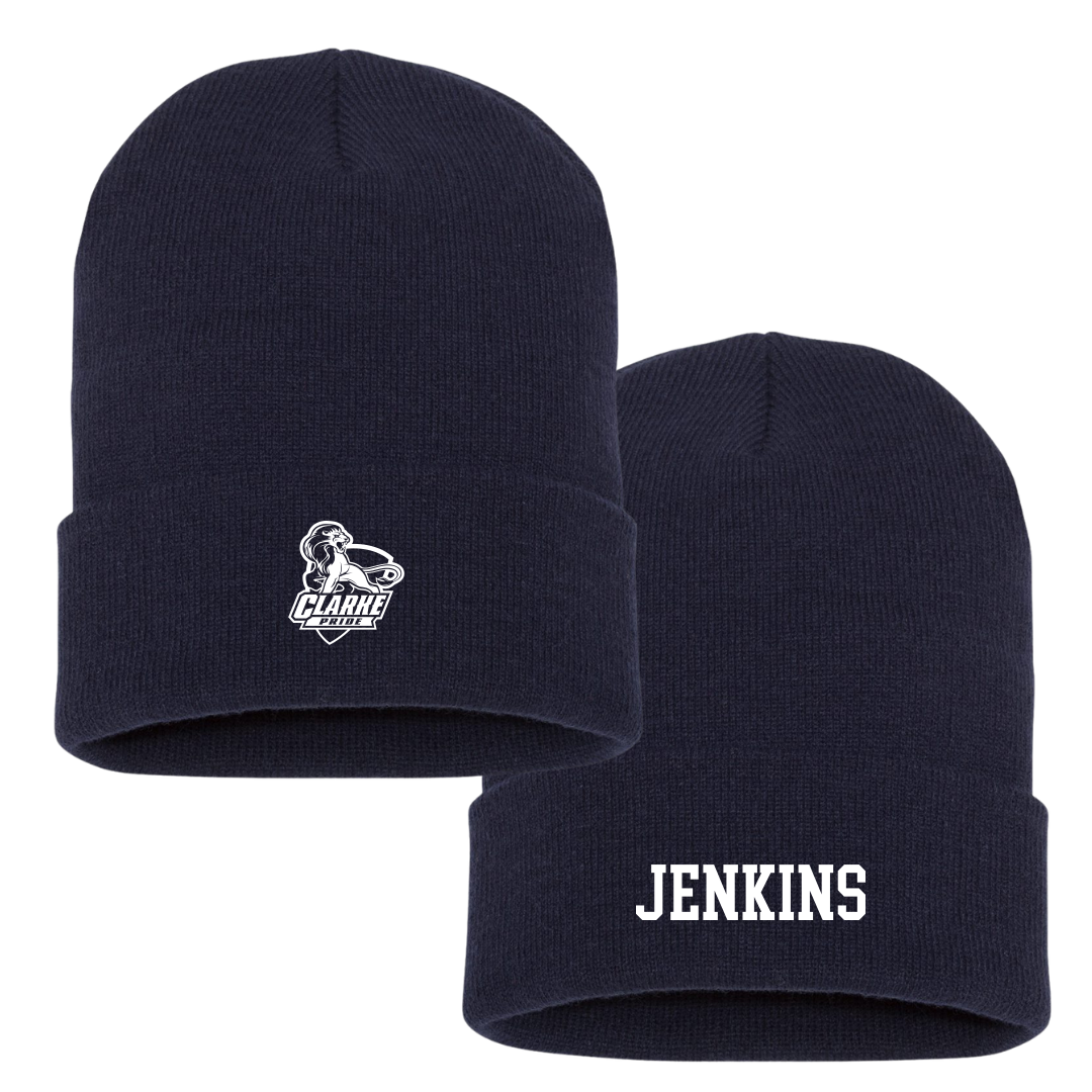 Clarke University Football Navy Beanie - #2 Jasper Jenkins