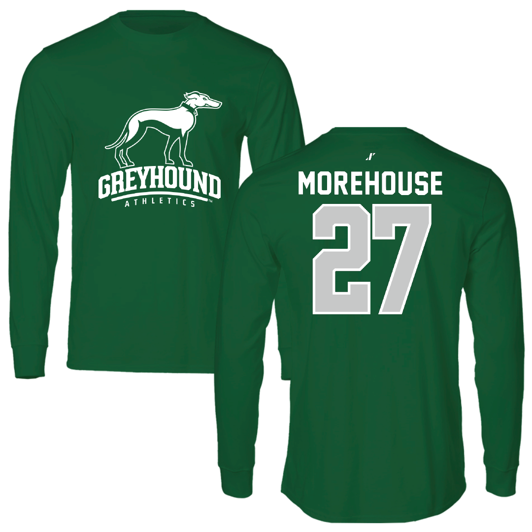 Eastern New Mexico University Baseball Green Performance Long Sleeve - #27 Reno Morehouse