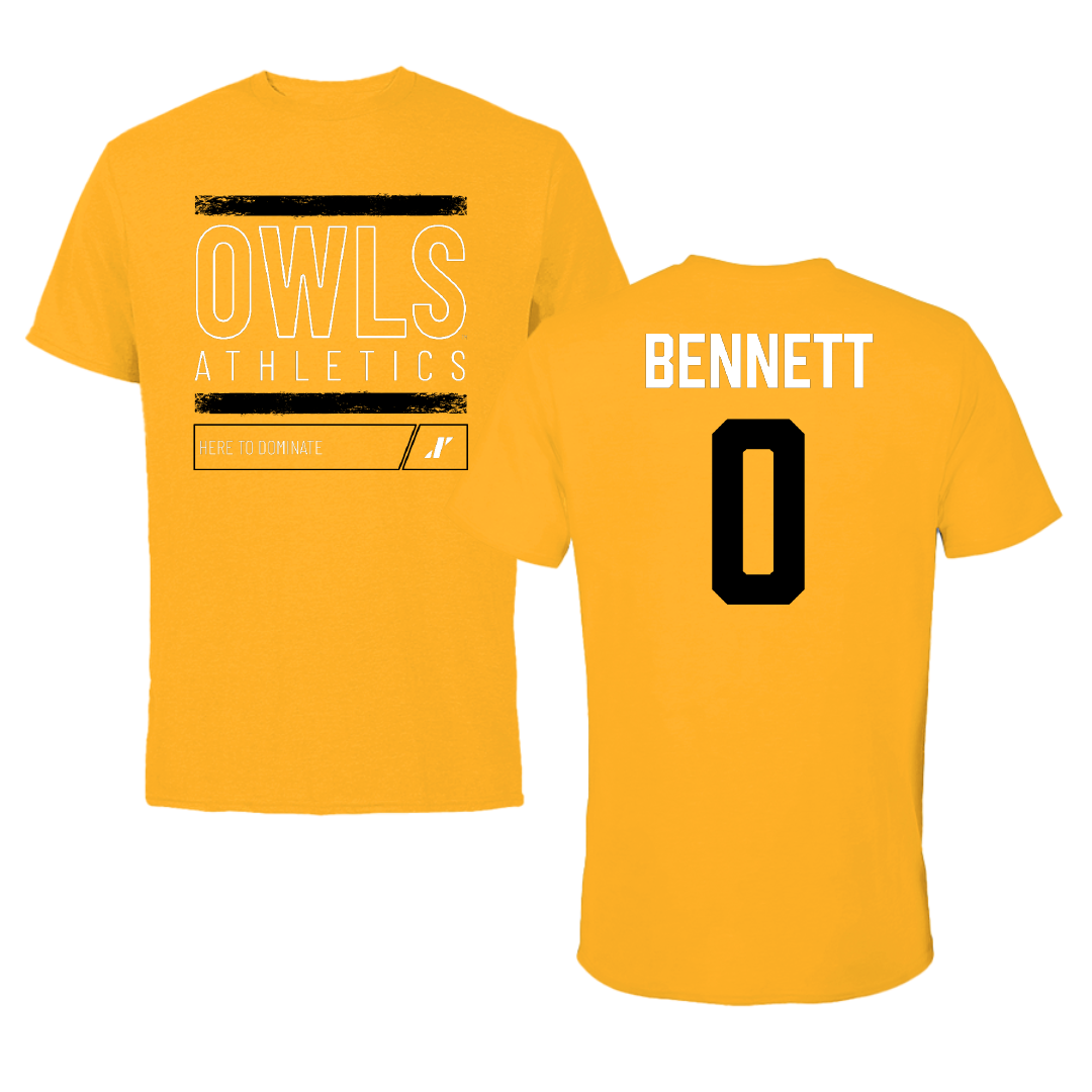 Kennesaw State University Football Gold Dominate Performance Tee - #0 Coleman Bennett