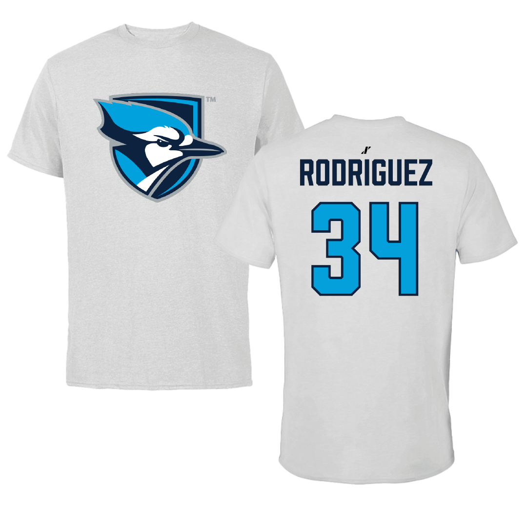Elmhurst University Soccer Light Gray Tee - #34 Julian Rodriguez