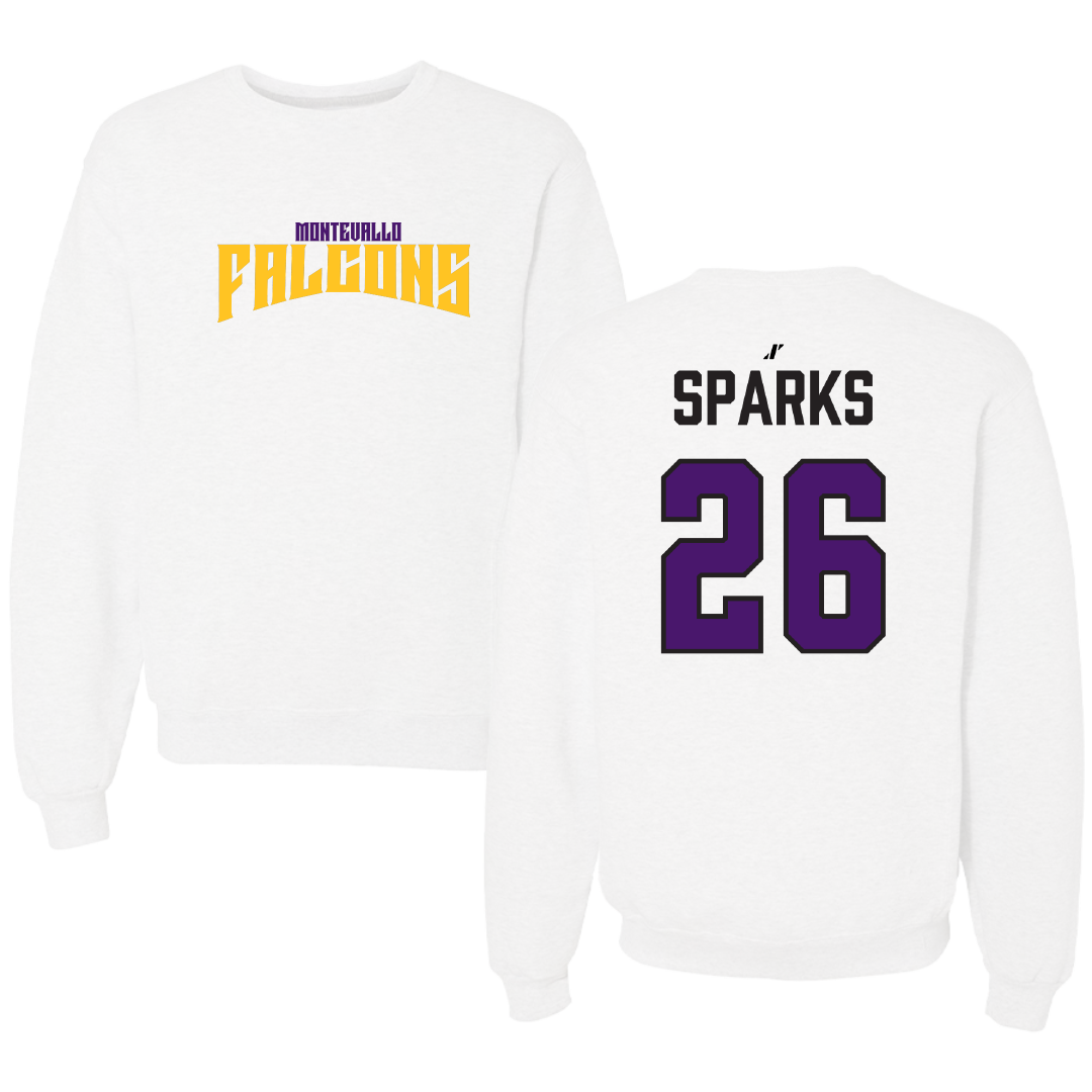 University of Montevallo Baseball White Classic Crewneck - #26 Matthew Sparks