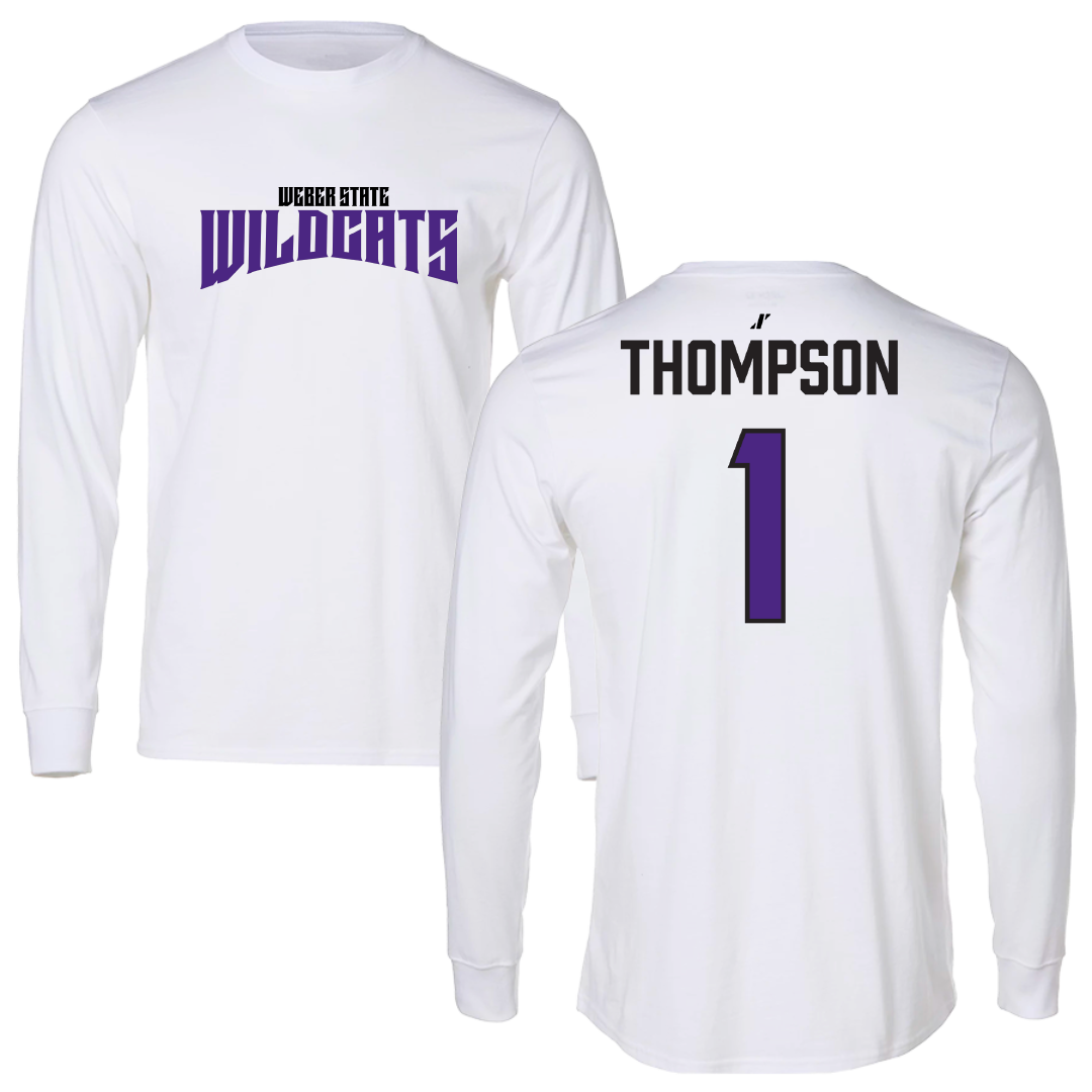 Weber State University Football White Classic Long Sleeve - #1 Keahnist Thompson