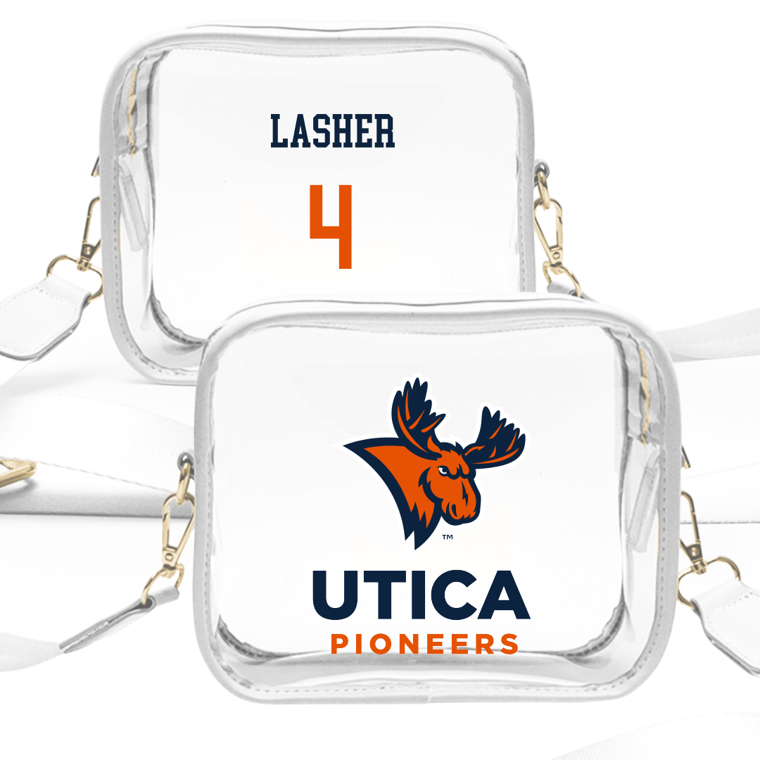 Utica University Soccer (W) White Clear Stadium Bag - #4 Meg Lasher