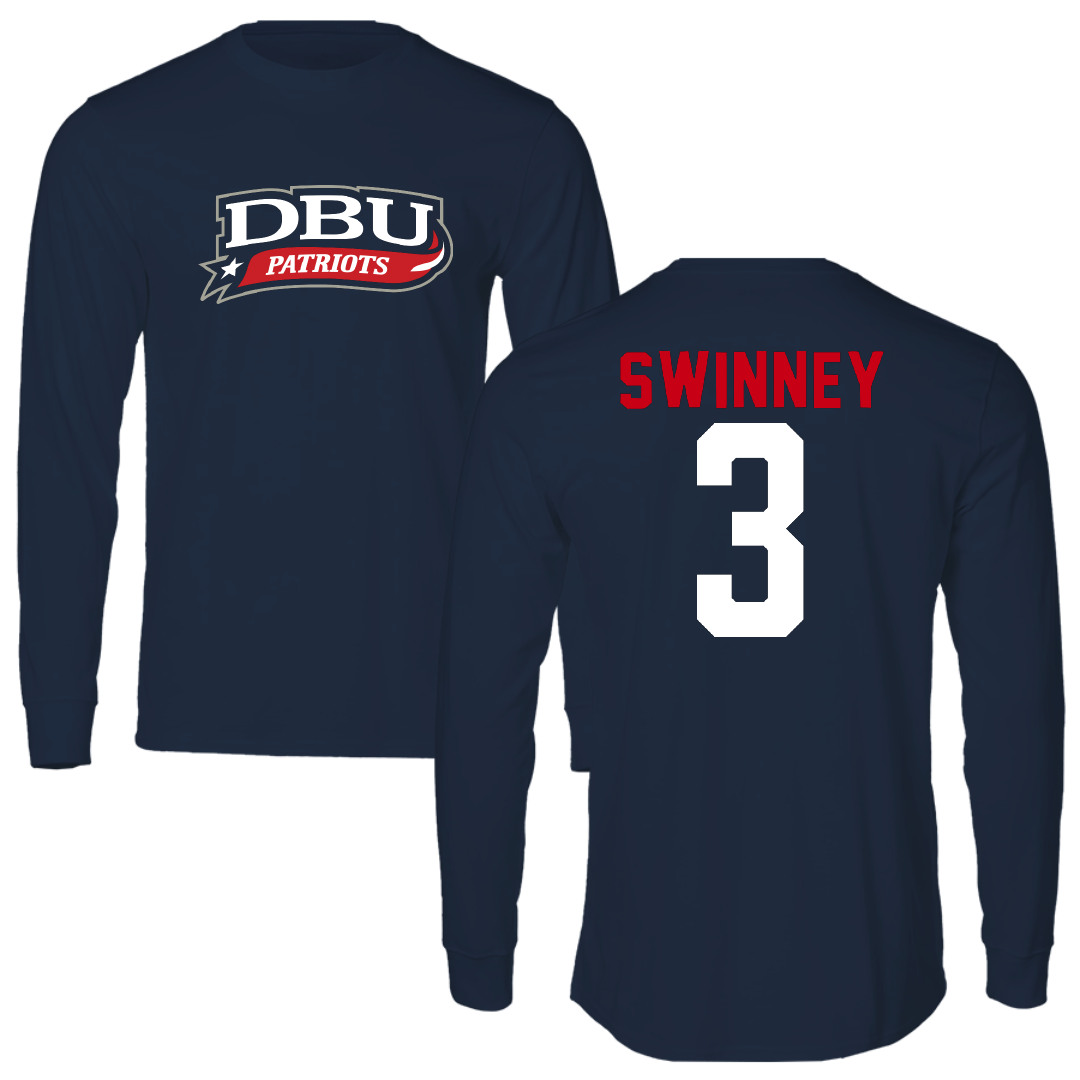 Dallas Baptist University Baseball Navy Performance Long Sleeve - #3 Mason Swinney