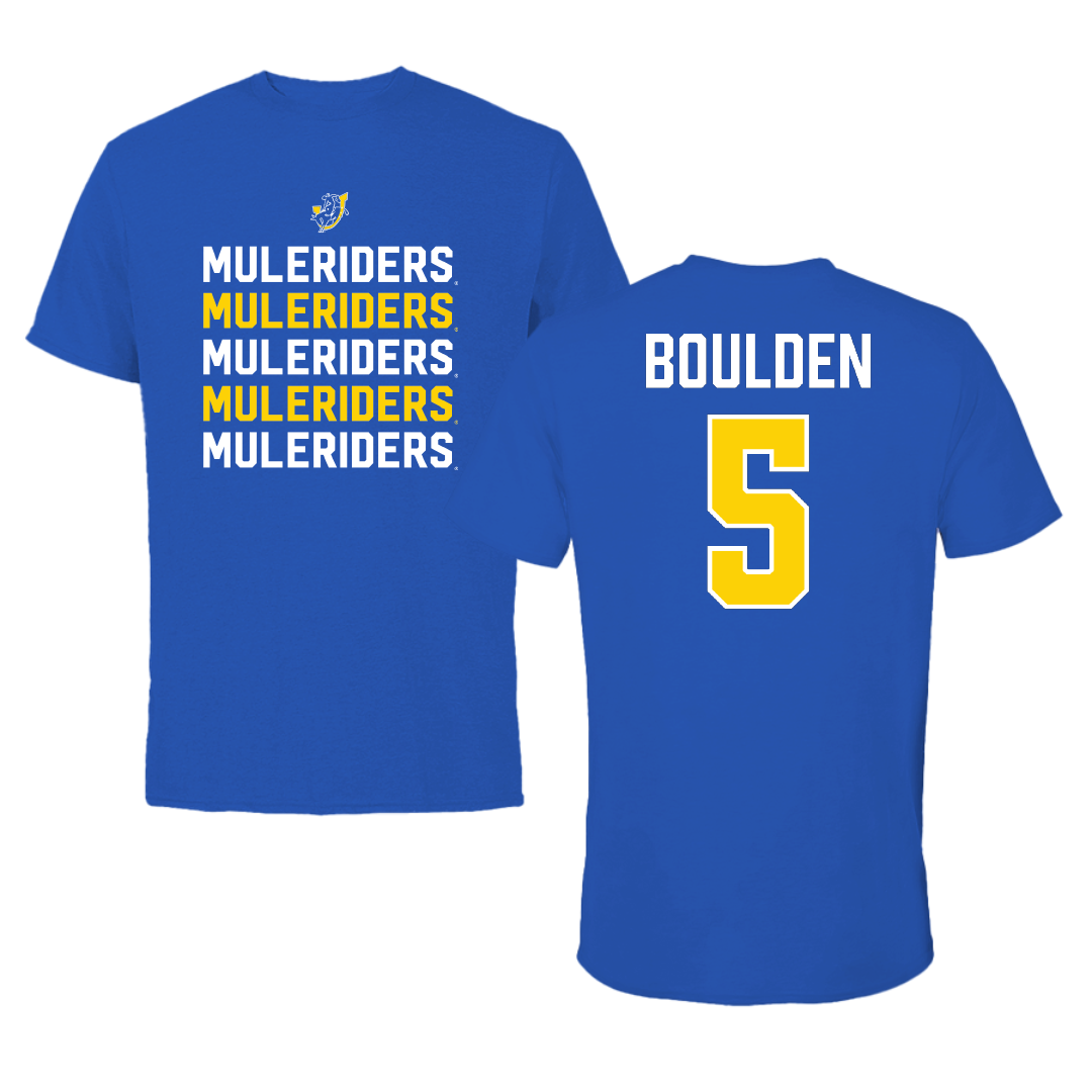 Southern Arkansas University Football Blue General Performance Tee - #5 Bryson Boulden