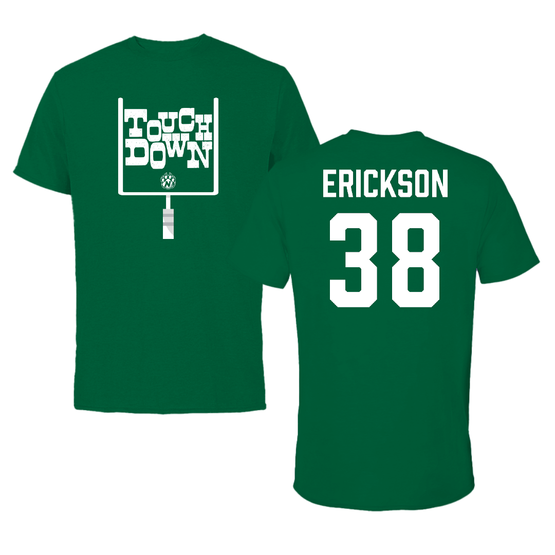 Northwest Missouri State University Football Green Touchdown Tee - #38 Carter Erickson