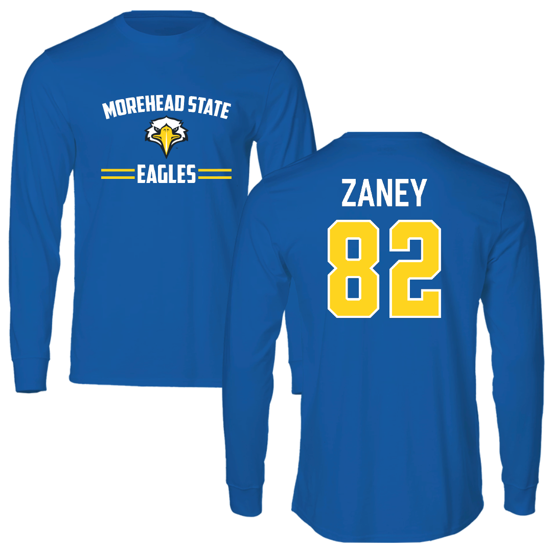Morehead State University Football Blue General Performance Long Sleeve - #82 Michael Zaney