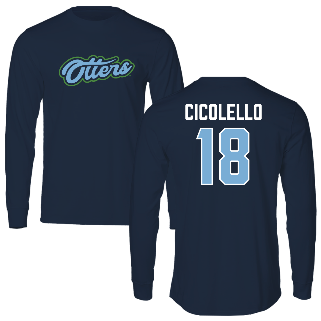 Cal State Monterey Bay Baseball Navy Performance Long Sleeve - #18 Vincent Cicolello