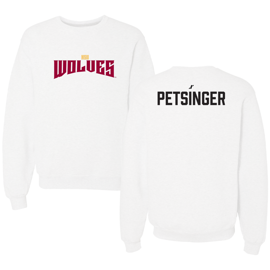 Northern State University Wrestling (M) White Classic Crewneck - Nik Petsinger