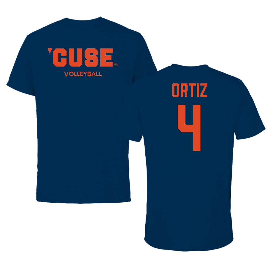 Syracuse University Volleyball (W) Navy Tee - #4 Emma Ortiz