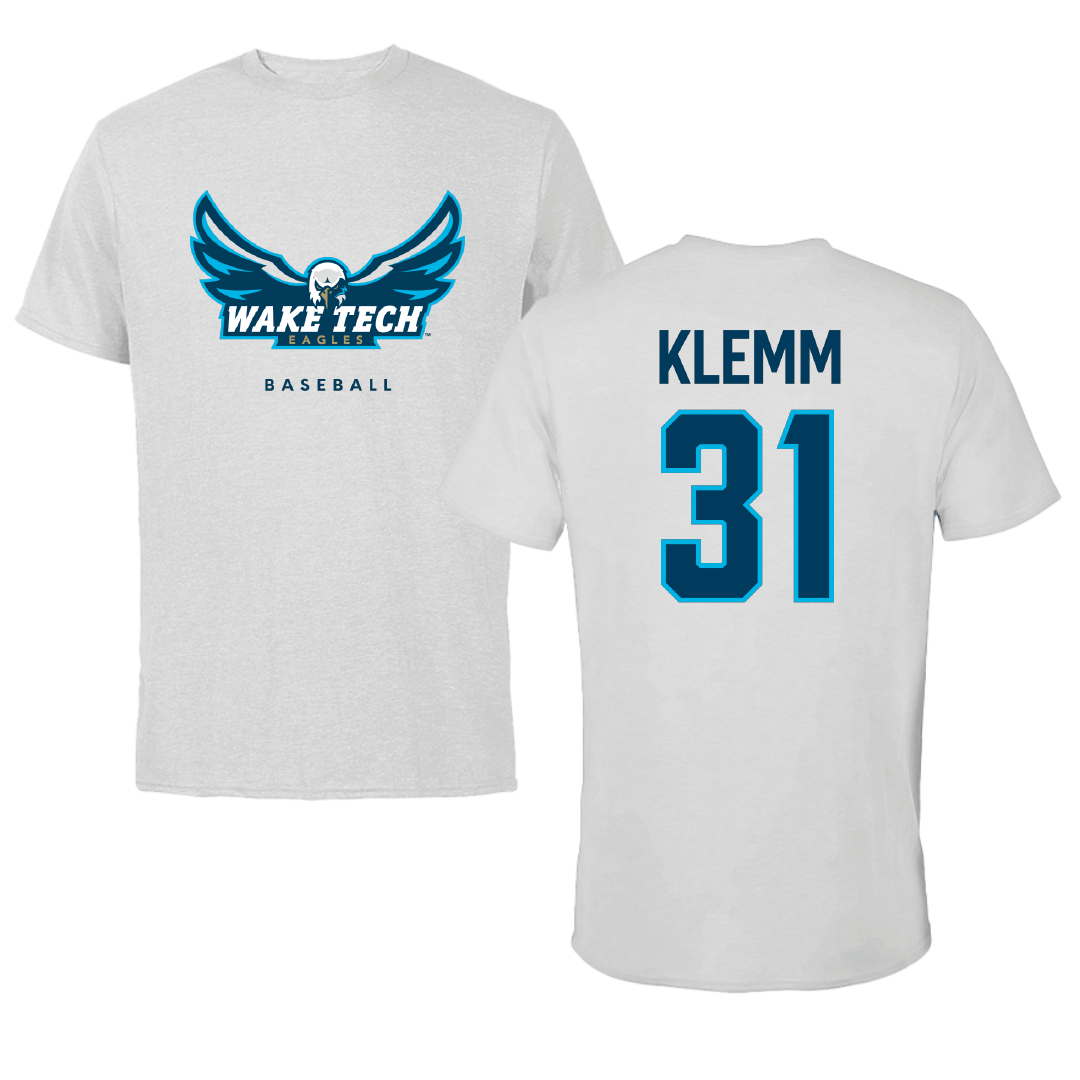 Wake Tech Community College Baseball Light Gray Performance Tee - #31 Connor Klemm