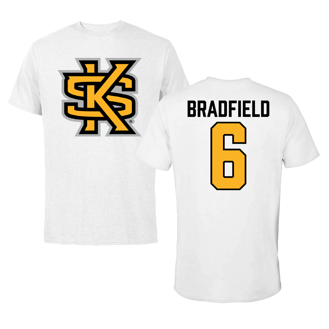 Kennesaw State University Baseball White Tee - #6 Jackson Bradfield
