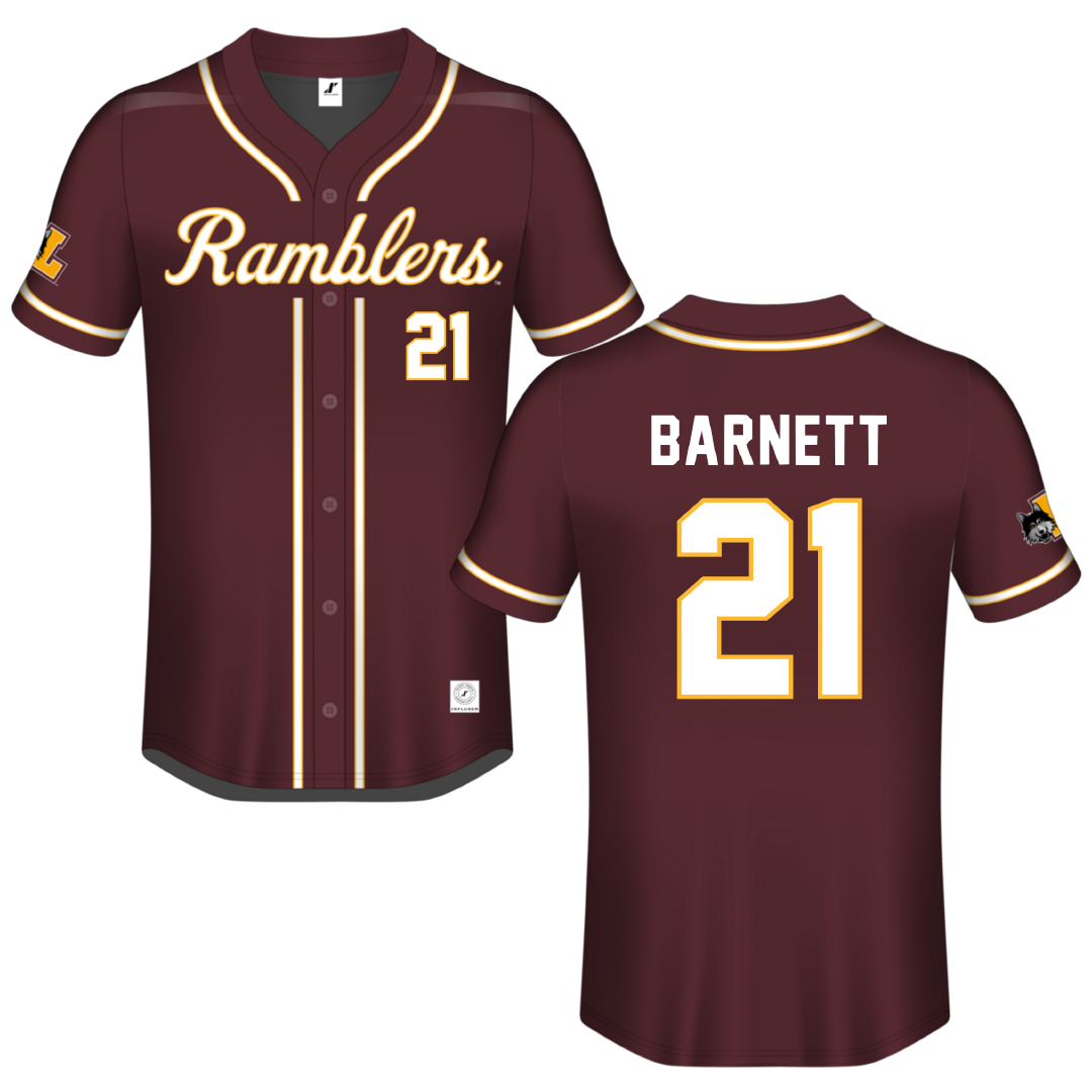 Loyola University-Chicago Maroon Button-Down Jersey - #21 Sydney Barnett