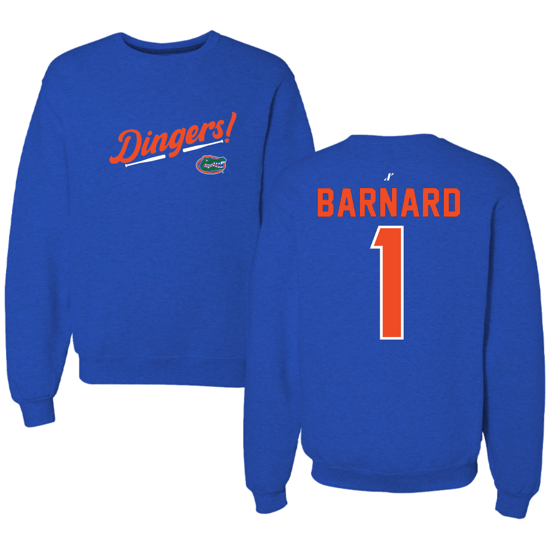 University of Florida Softball Blue Dingers Crewneck - #1 Brooke Barnard