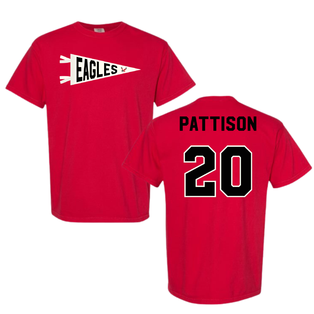 Eastern Washington University Soccer Red Pennant Comfort Colors Tee - #20 Chloe Pattison