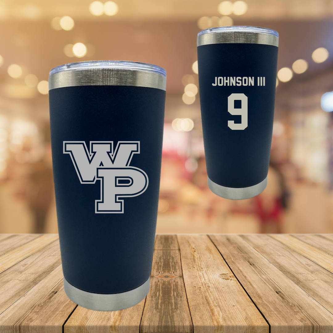 William Penn University Football Navy Stainless Steel Tumbler - #9 Micheal Johnson III
