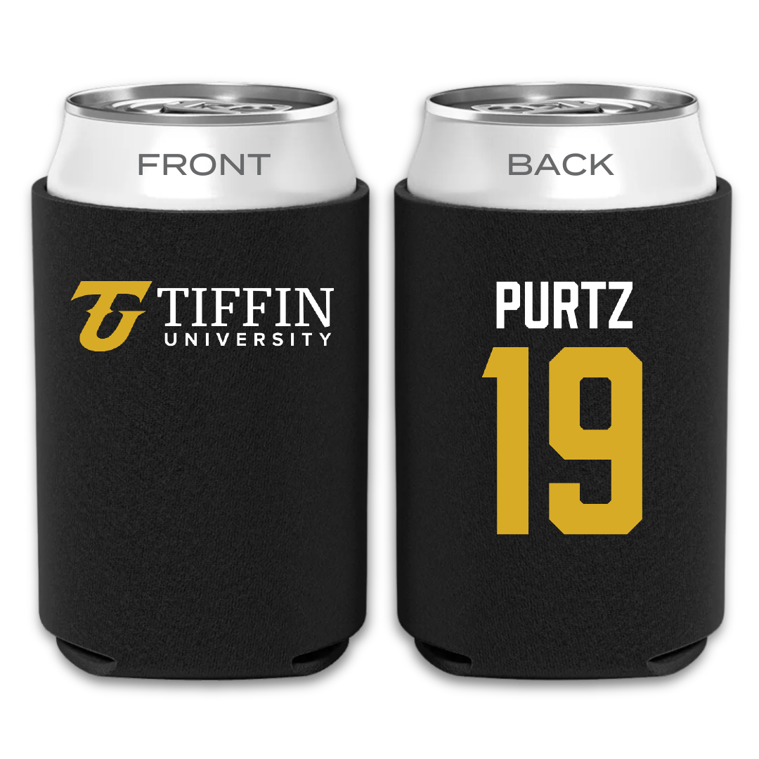 Tiffin University Soccer Black Can Cooler - #19 Noah Purtz