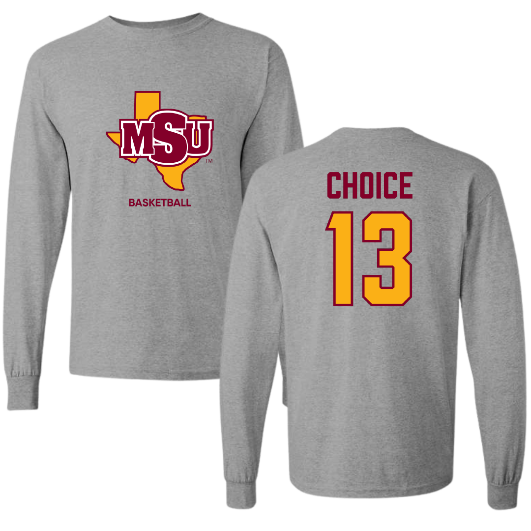 Midwestern State University Basketball (W) Sport Gray Long Sleeve - #13 Da'Lonna Choice