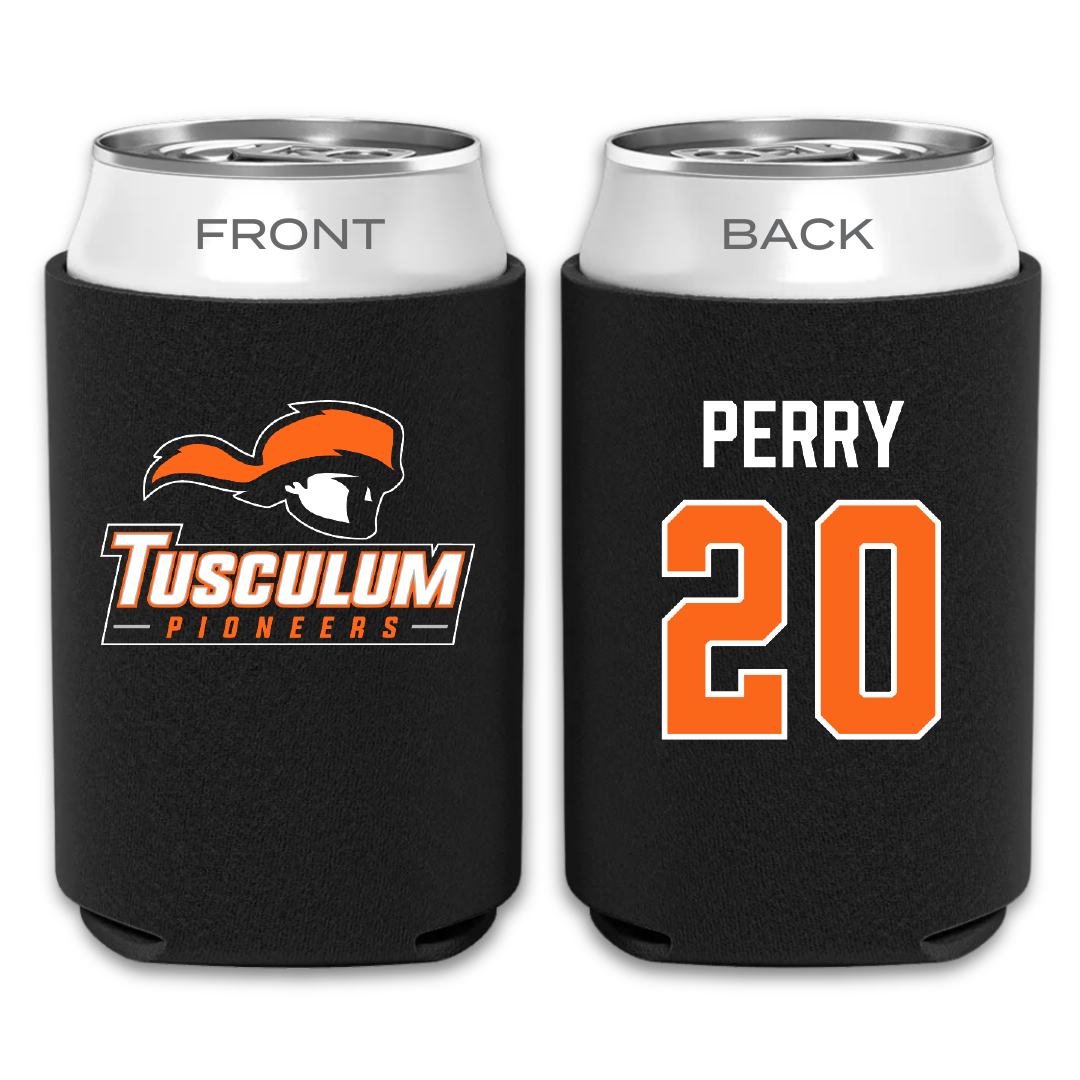 Tusculum University Football Black Can Cooler - #20 Ike Perry