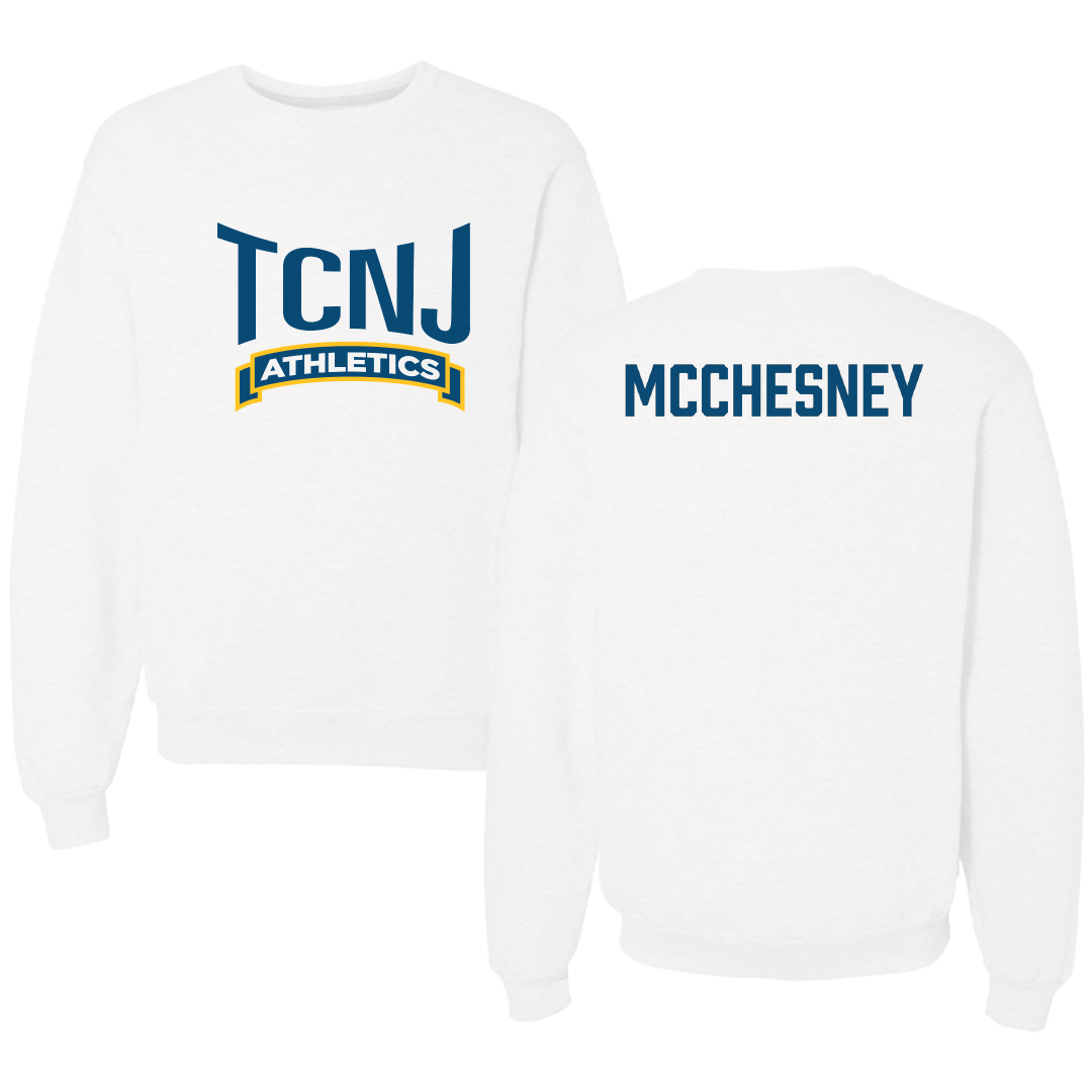 The College of New Jersey Swimming & Diving White Crewneck - Joe McChesney