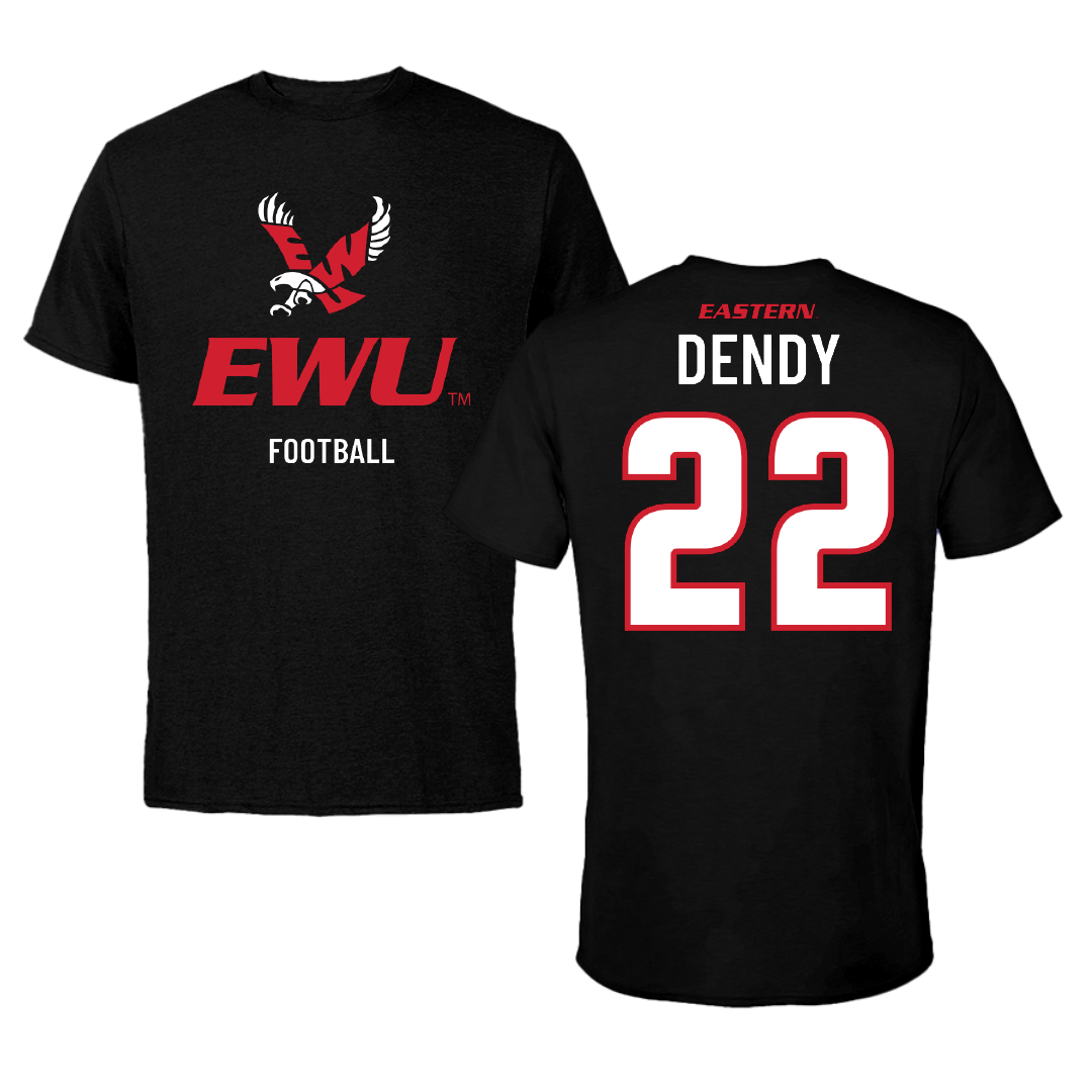 Eastern Washington University Football Black EWU Tee - #22 Amir Dendy