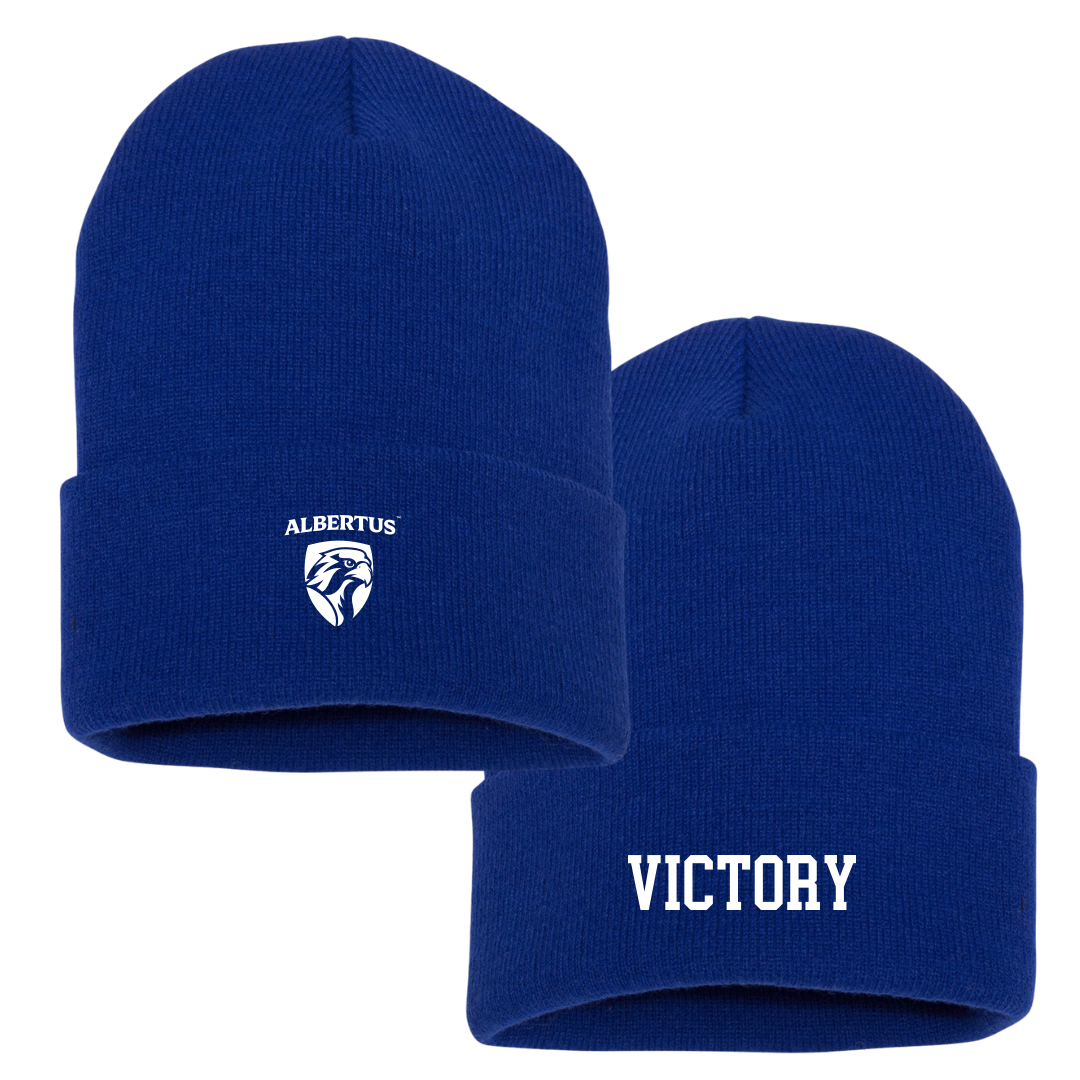 Albertus Magnus College Basketball (M) Blue Beanie - #2 Darrell Victory