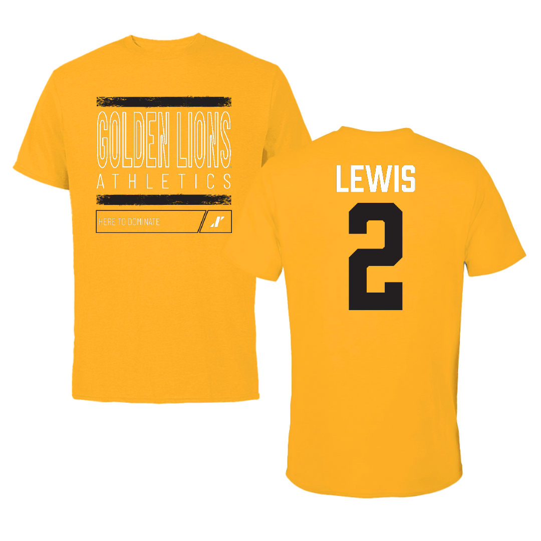 University of Arkansas-Pine Bluff Football Gold Dominate Performance Tee - #2 Kenji Lewis