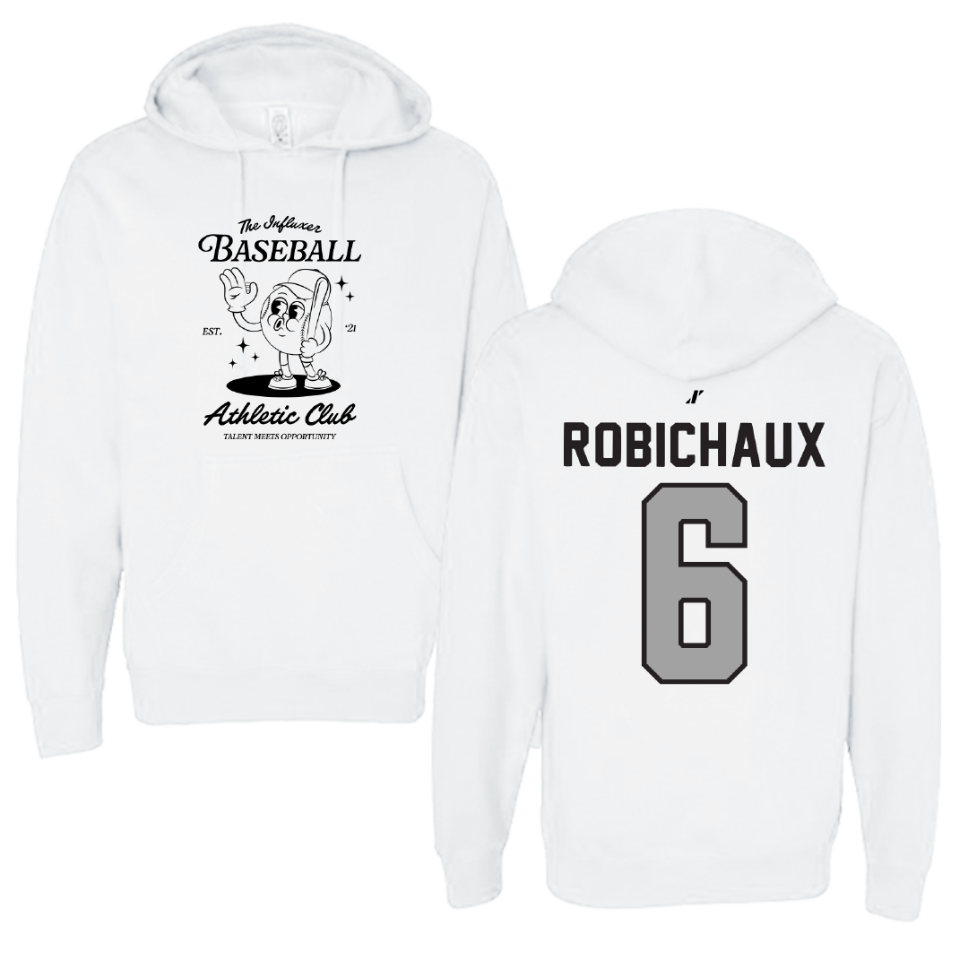 Baseball White Influxer Athletic Club Hoodie - #6 Ben Robichaux