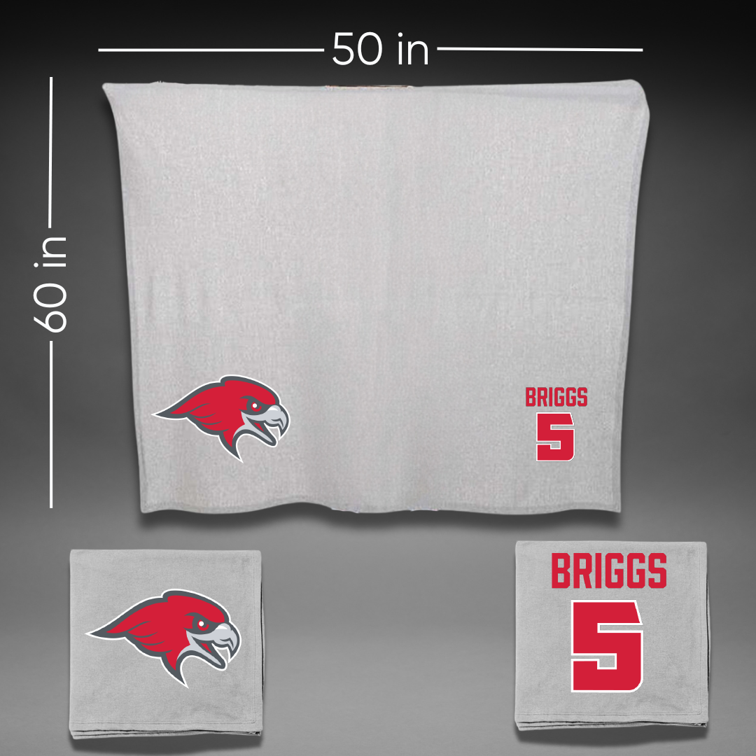 Montclair State University Baseball Gray Blanket - #5 Dylan Briggs