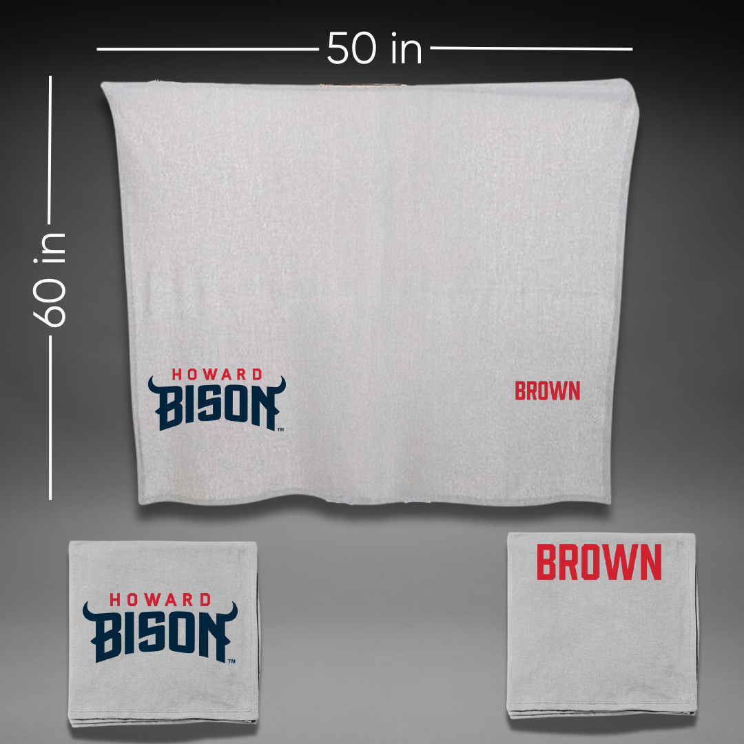 Howard University Swimming & Diving Gray Blanket - Mark Brown