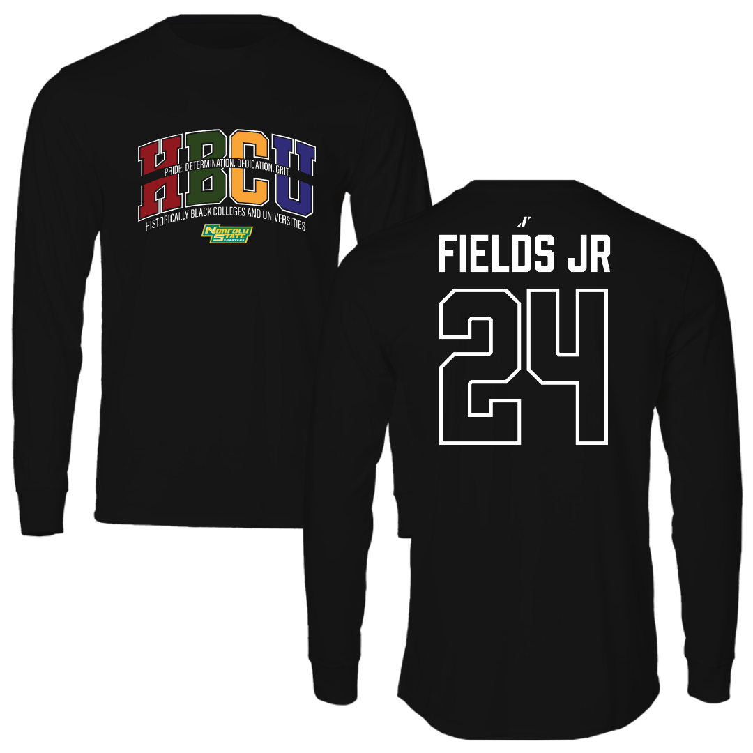 Norfolk State University Basketball Black HBCU Long Sleeve - #24 Chris Fields Jr
