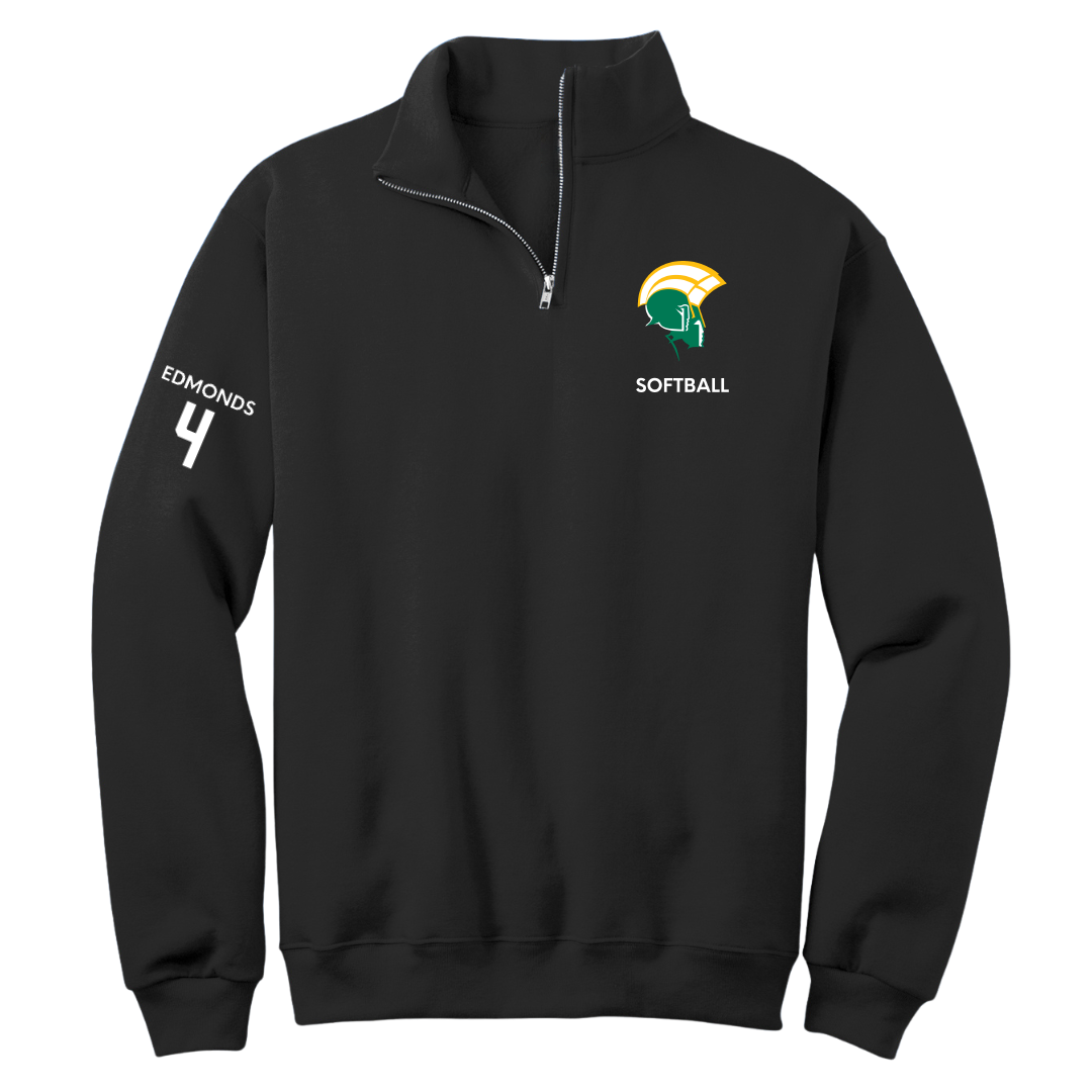 Norfolk State University Softball Black Quarter-Zip - #4 Qween Olivia Edmonds
