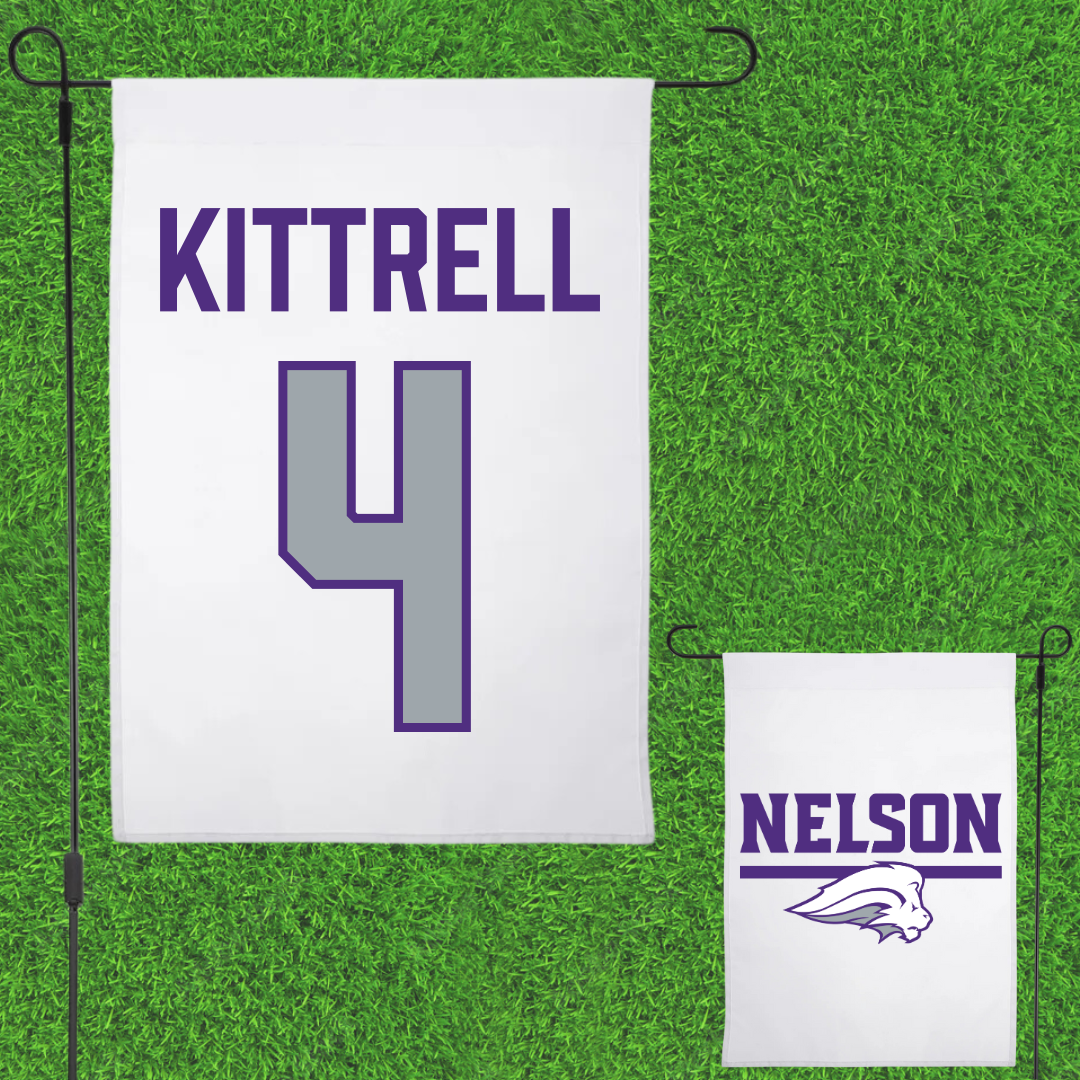 Nelson University Softball White Garden Flag - #4 Parker Kittrell
