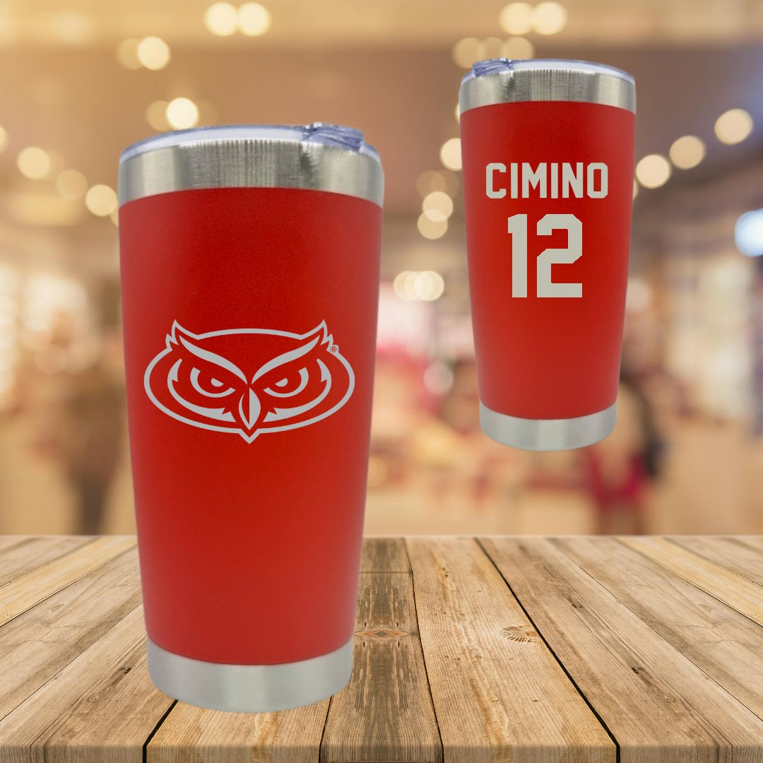 Florida Atlantic University Softball Red Stainless Steel Tumbler - #12 Izabella Cimino