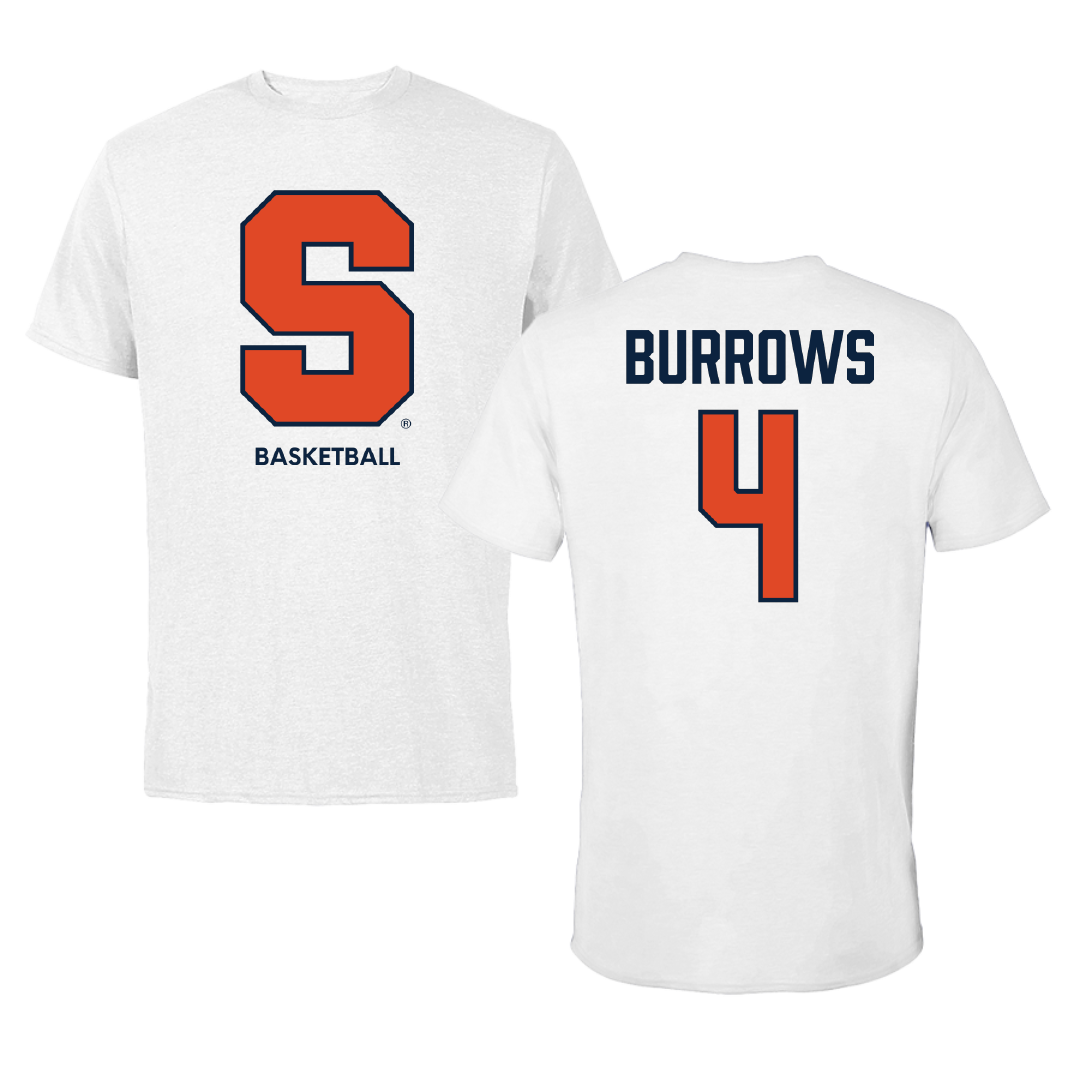 Syracuse University Basketball (W) White Performance Tee - #4 Sophie Burrows