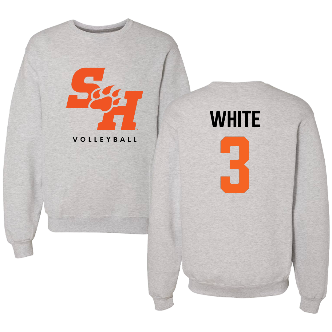 Sam Houston State University Volleyball Gray Crewneck - #3 Shaelin White