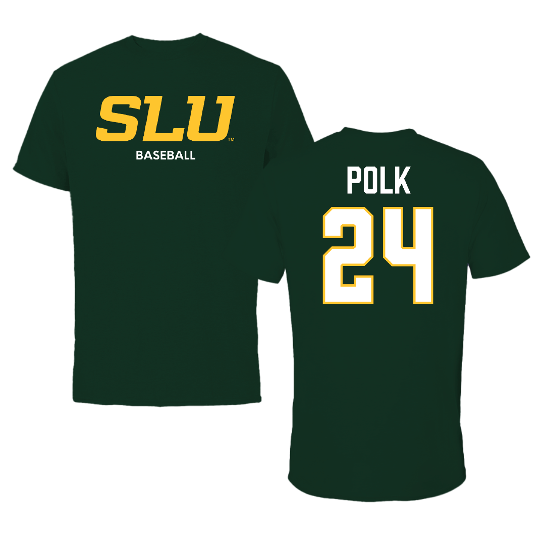 Southeastern Louisiana University Baseball Forest Green Tee - #24 Lakin Polk
